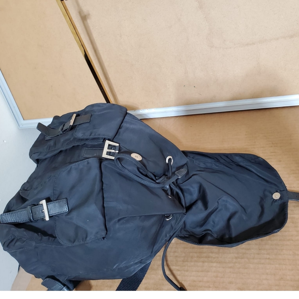 PRADA Black Tessuto Nylon Zainetto Backpack Bag - Picture 10 of 11